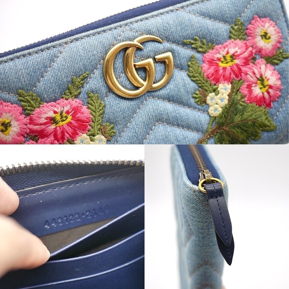 🍓GUCCI GG Denim Logo Wallet - Picture 5 of 10